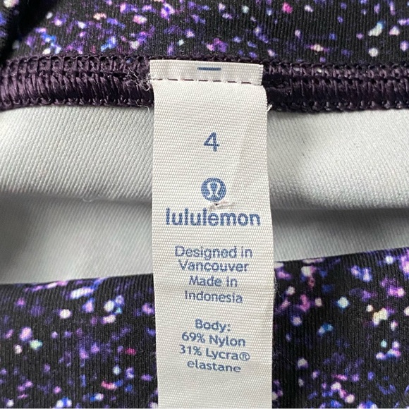 Lululemon Leggings Size 4 Wunder Under 28” EUC Galaxy Splatter Black Purple - Picture 14 of 16